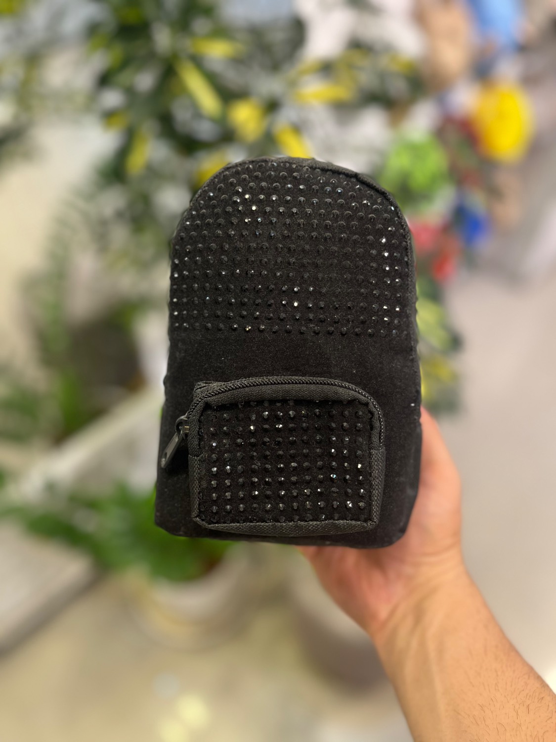 کوله پشتی مخمل بچگانه نگین دار