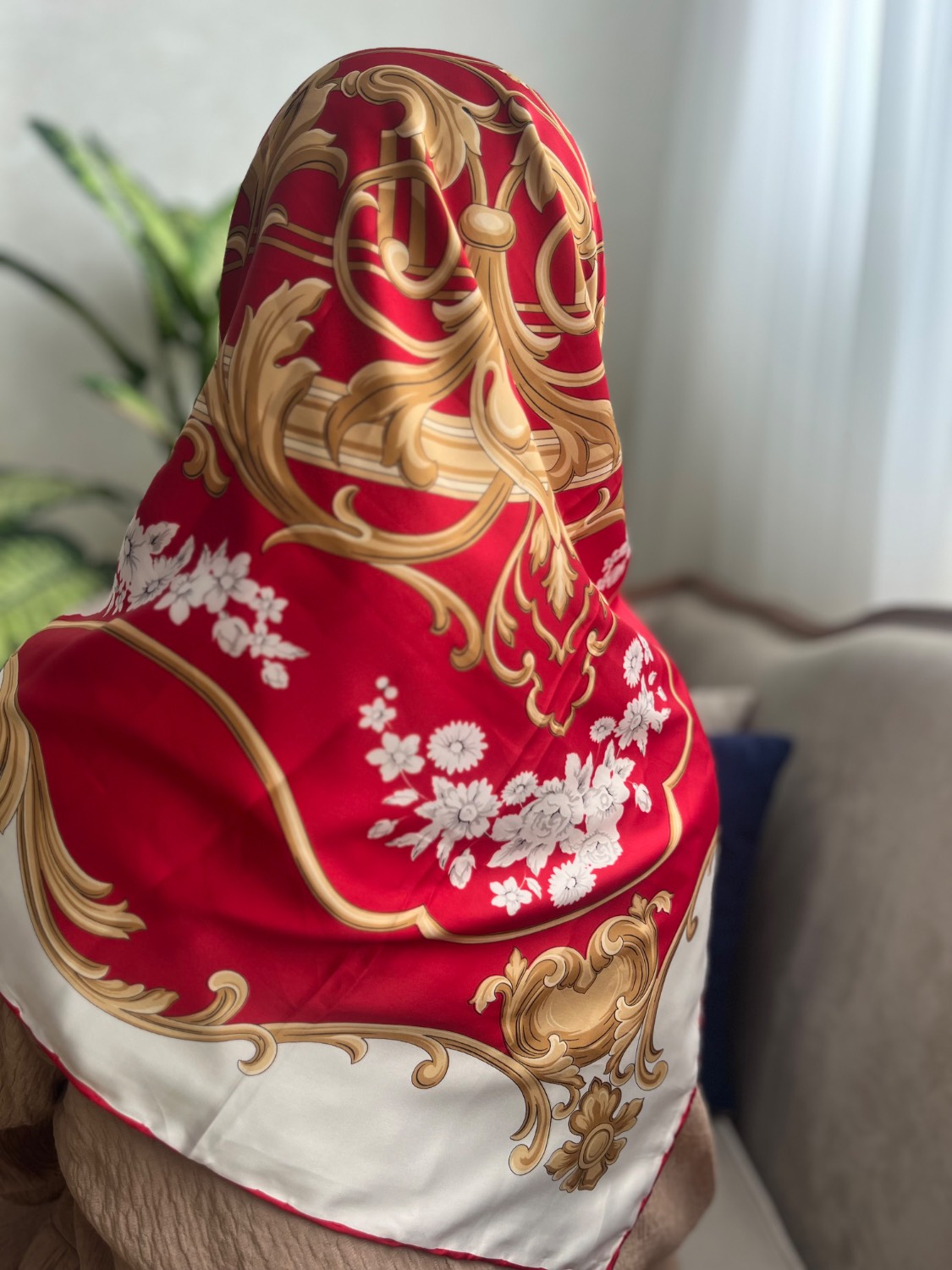 روسری ساتن ابریشم قواره 100
