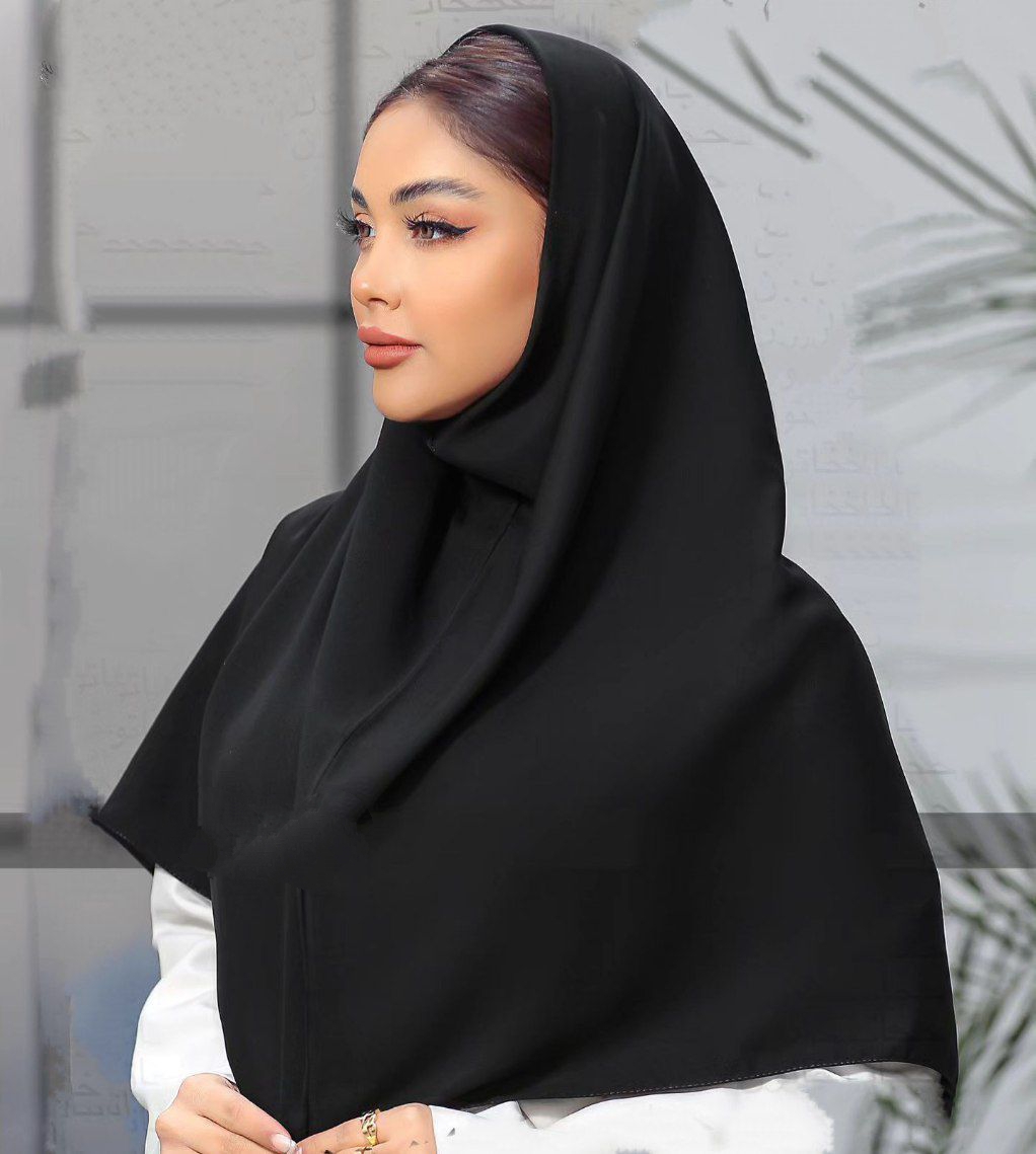 مقنعه کرپ مشکی قد ۹۰
