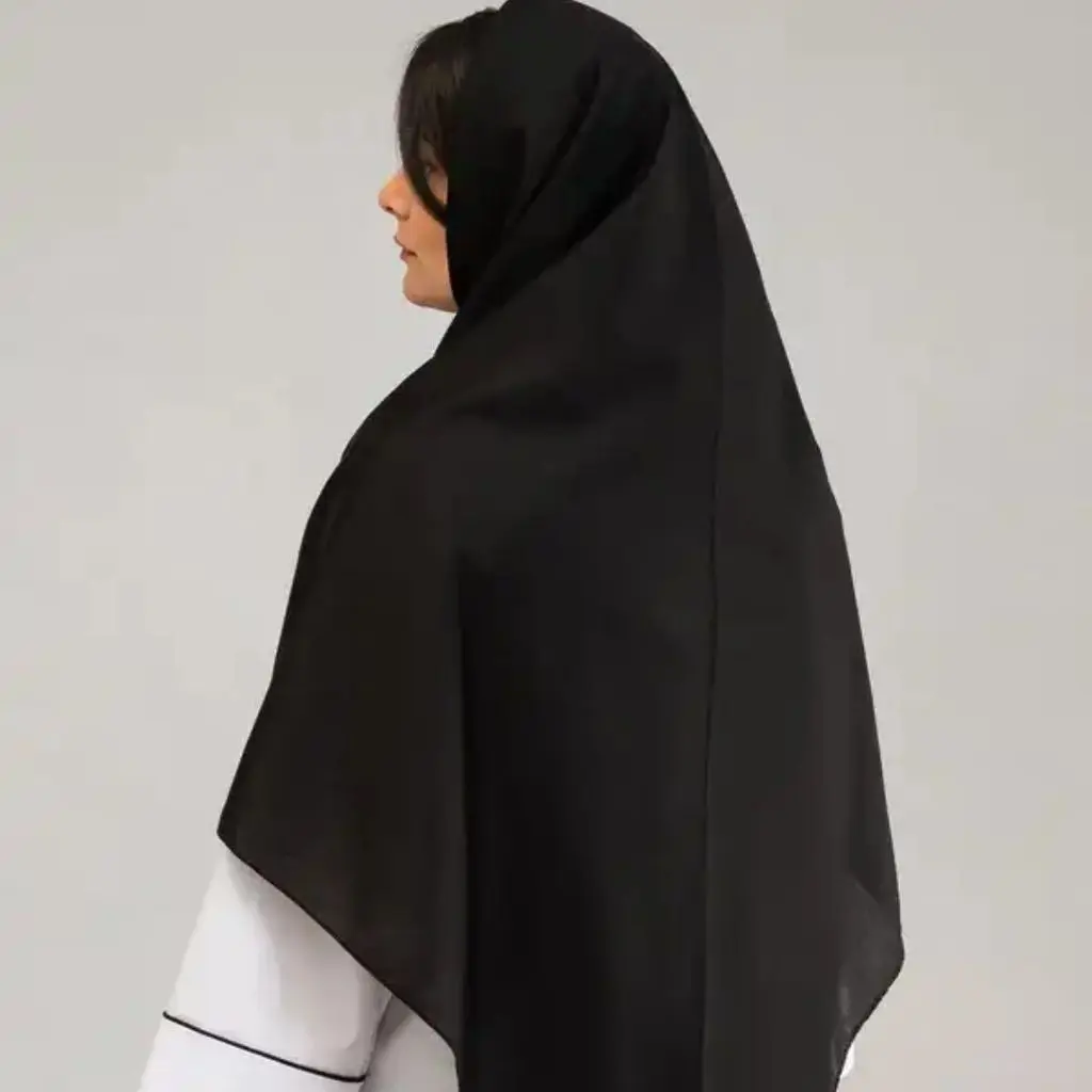 مقنعه کرپ مشکی قد ۱۰۰