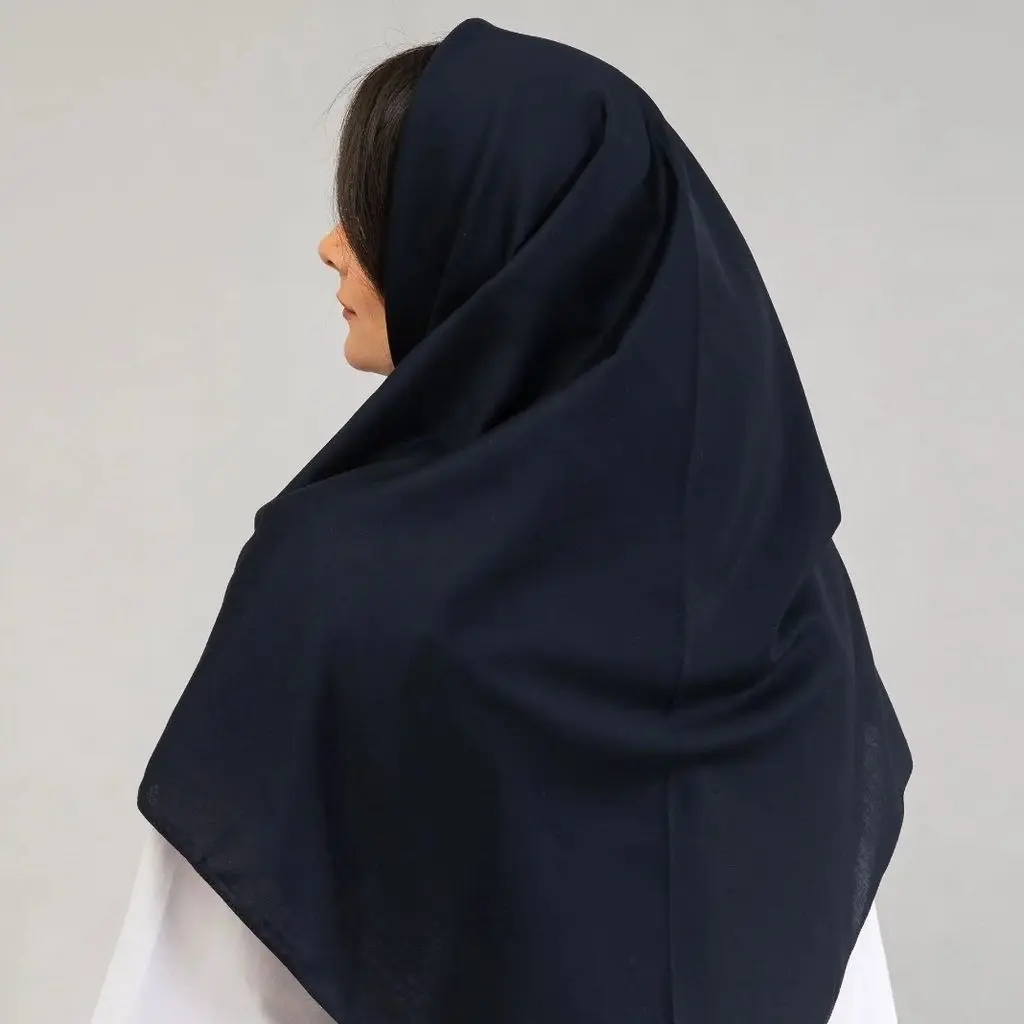 مقنعه نخی سورمه ای قد ۹۰