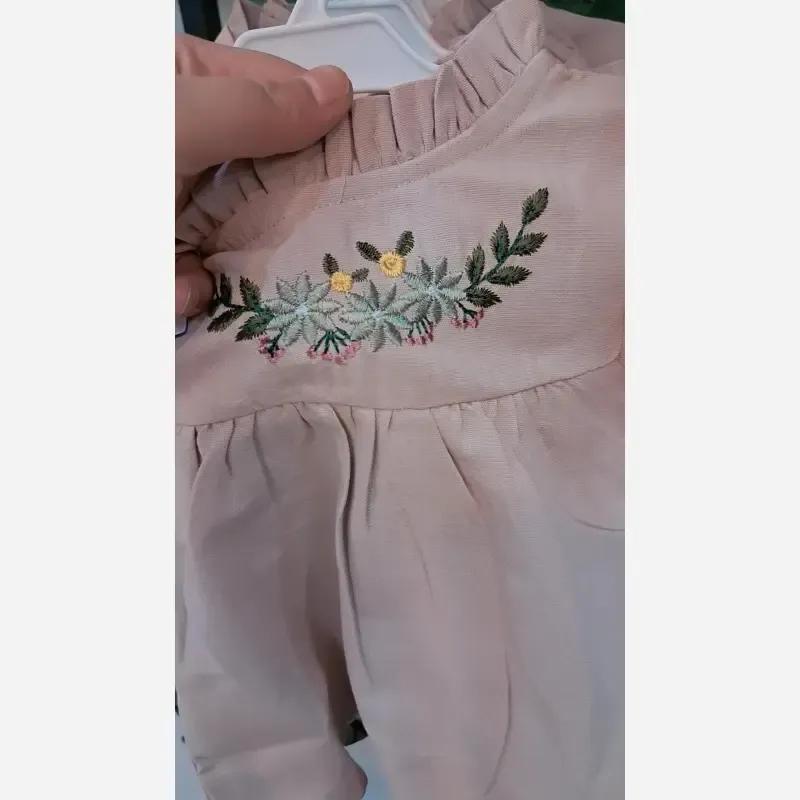 ست تونیک و شلوار کتان پنبه دخترانه مدل شکوفه