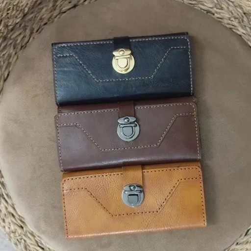 ست کفش طبی زنانه و کیف پول چرمی سه لت