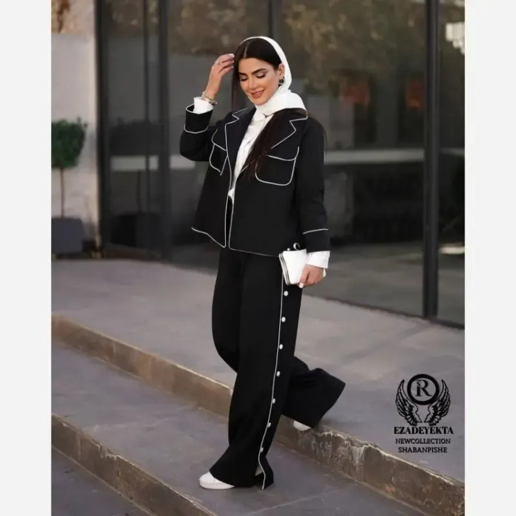 شلوار زنانه دیانا جنس مازراتی اعلا رنگ مشکی سایز 38 تا 46 فری