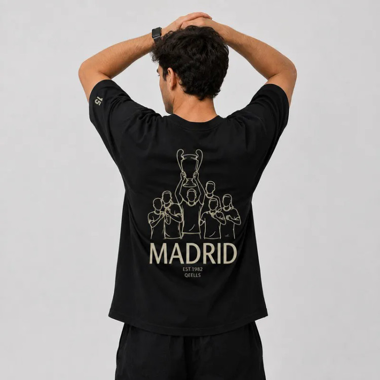 تی شرت مردانه آستین کوتاه پنبه طرح real madrid super cup