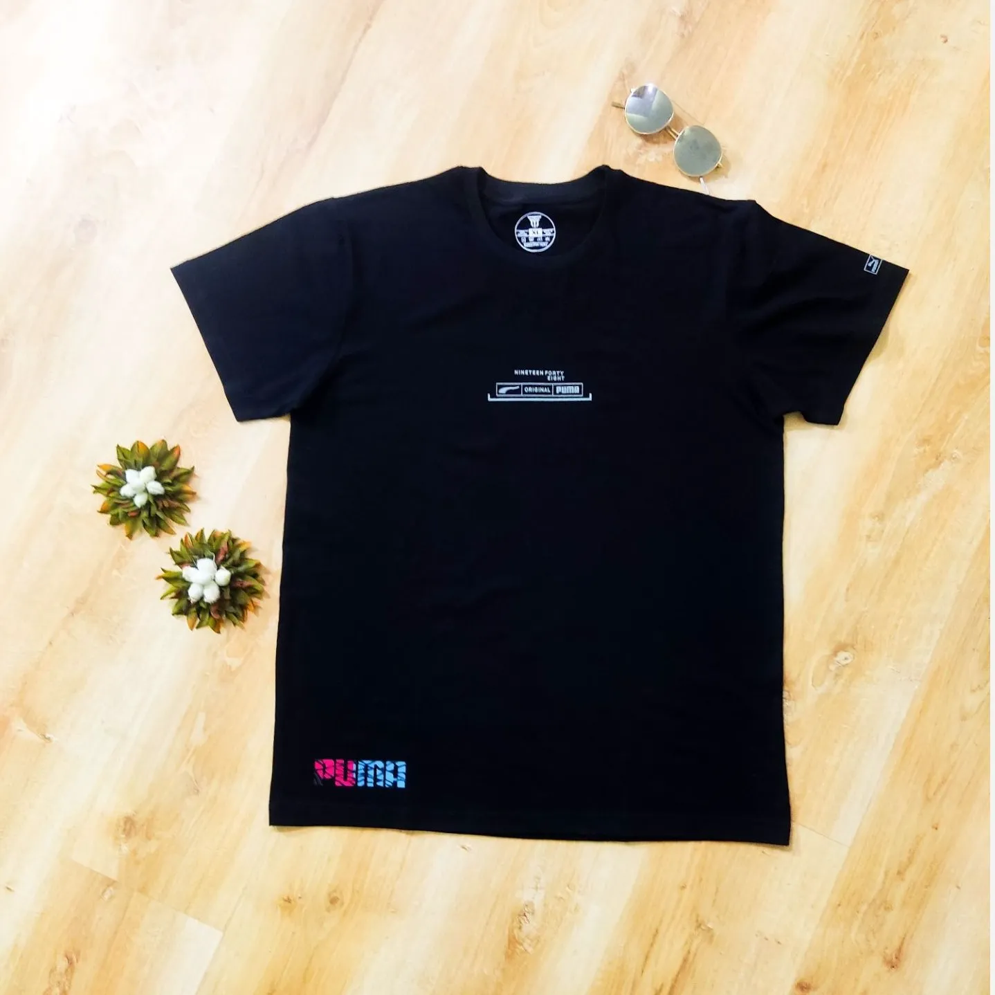 تیشرت اسپرت مردانه و زنانه پوما نخ پنبه تابستانی رنگ مشکی و صورتی
