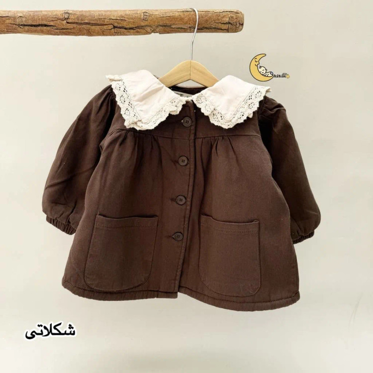پالتو کتان دخترانه آستر خز پاییزه و زمستانه