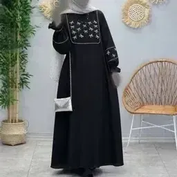 عبا گلدوزی پاپیونی مناسب شیردهی الیزه مشکی
